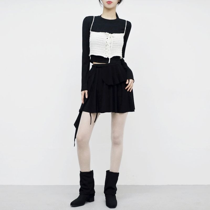Kehi unbalanced mini skirt