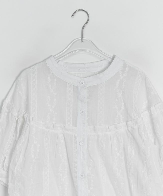 Dodo Lace Puff Short Sleeve Blouse