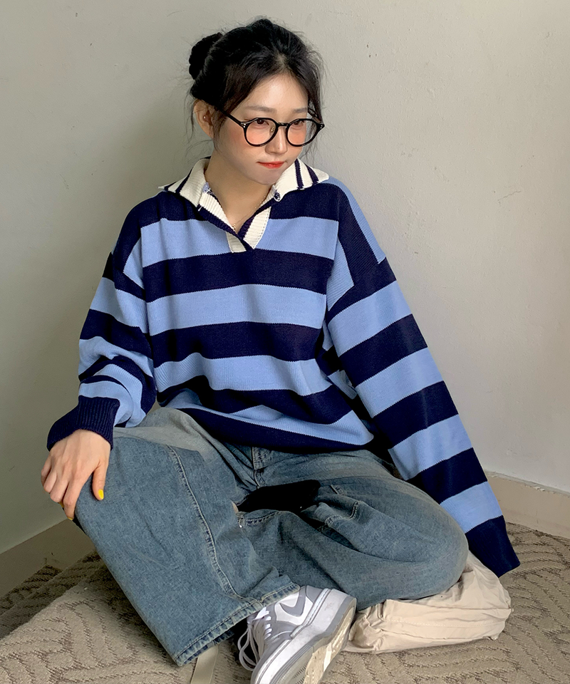 Bold Stripe Collar Knit