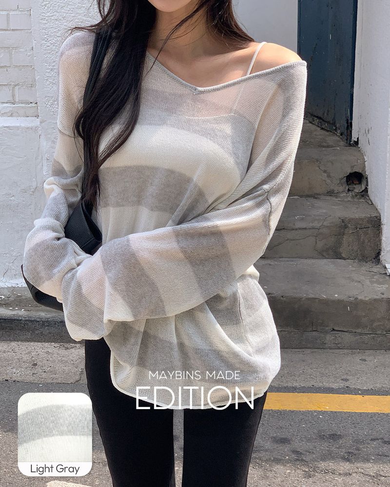 [MADE] Glit lyocell stripe knit