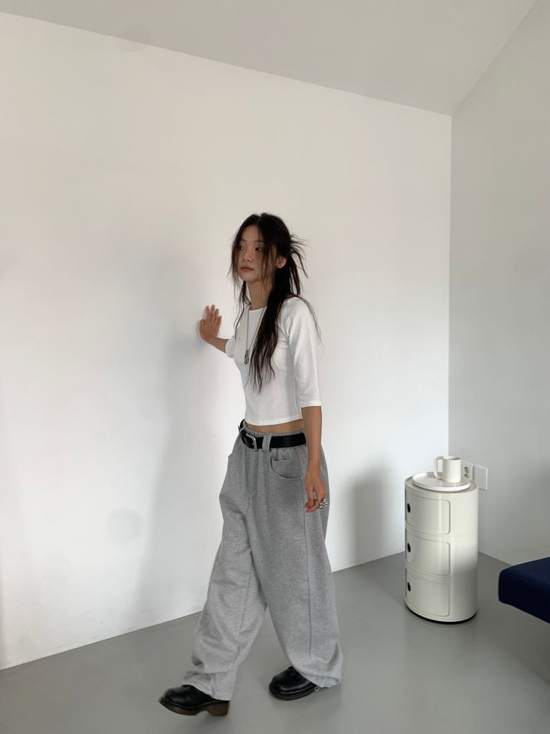 BOAT NECK MID SLEEVE TEE (4C)