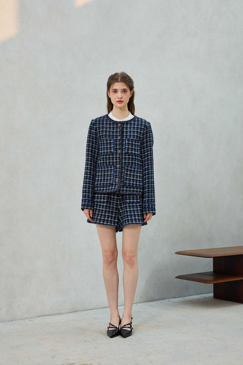 COMELY TWEED JACKET / BLACK