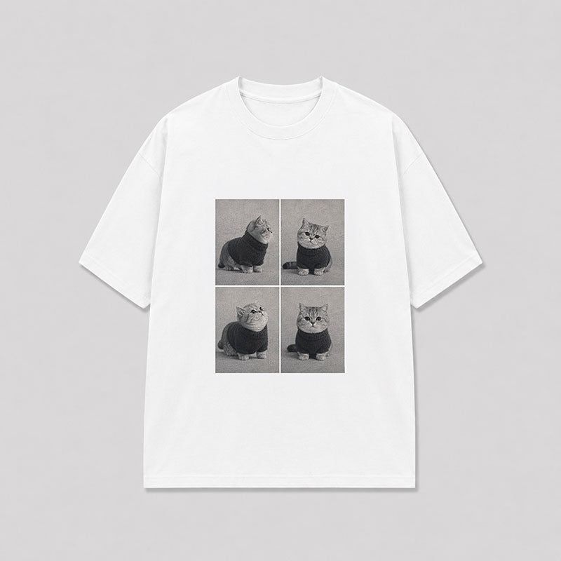 ASCLO（エジュクロ）の「[A-T0200] マンチカンモノクロフォト半袖T（Tops）」