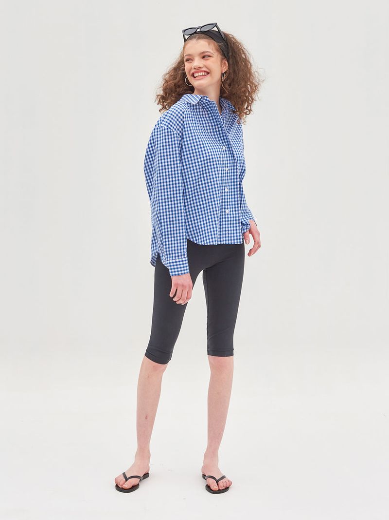 GINGHAM CHECK LONG SLEEVES SHIRT_BLUE