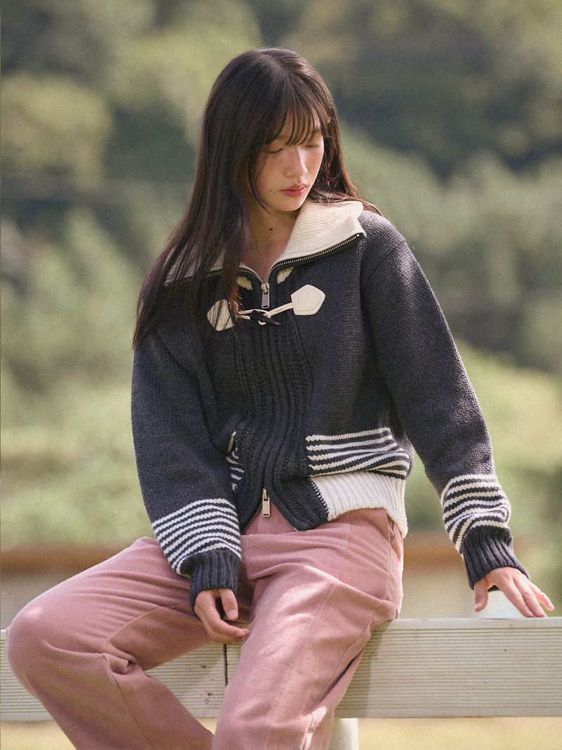 Toggle Button Wool Cardigan