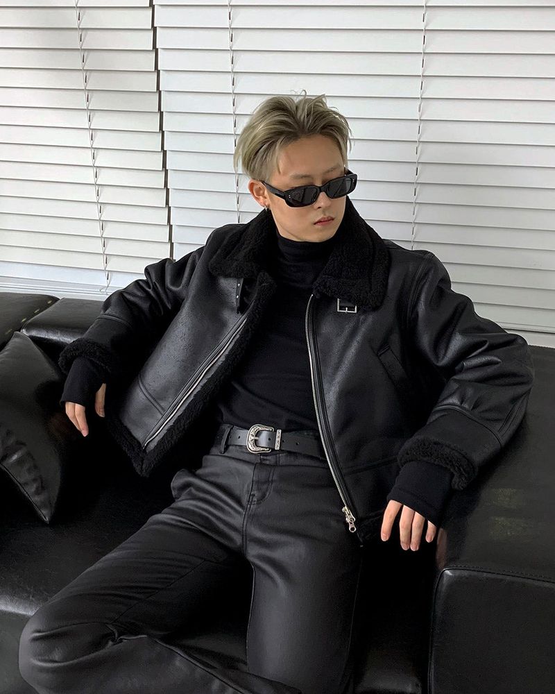 EN Coated Washing Bootcut Slim Pants
