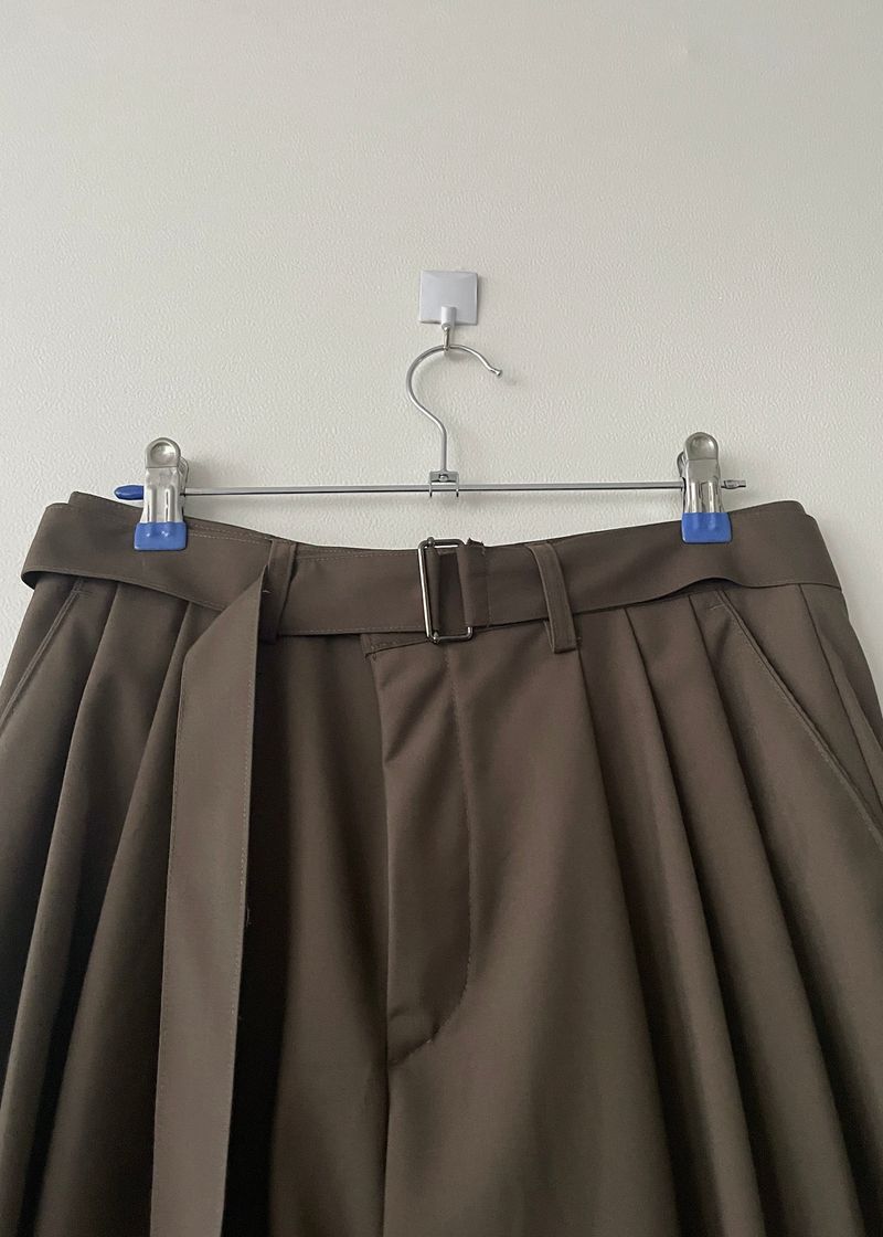 Pudding belt wide pants