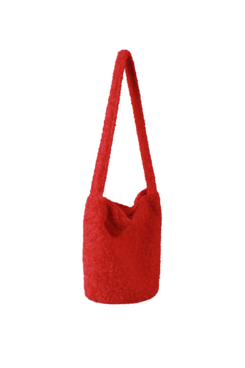 POPPALS（ポップパルズ）の「Vivid Hair Wool Shoulder Bag [Red]（Bags）」