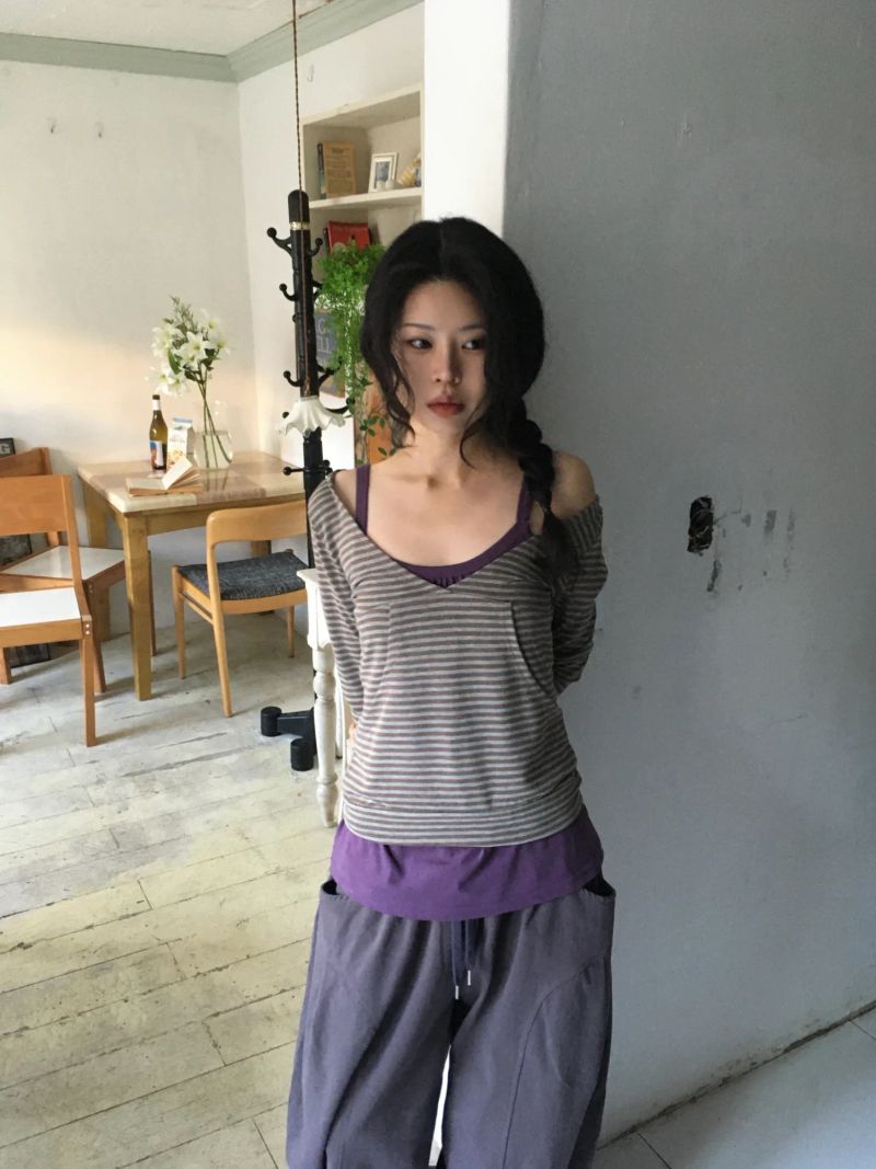 Shirring Long Sleeveless Top