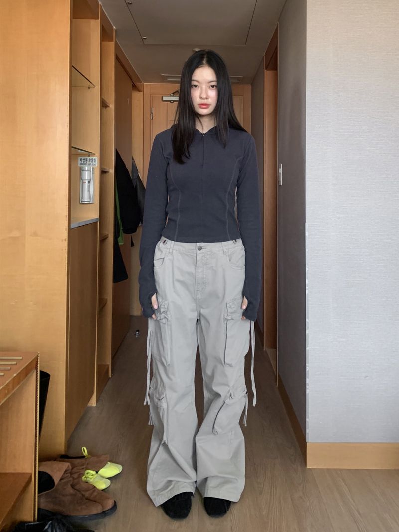  LINE HOOD HALF ZIP-UP
