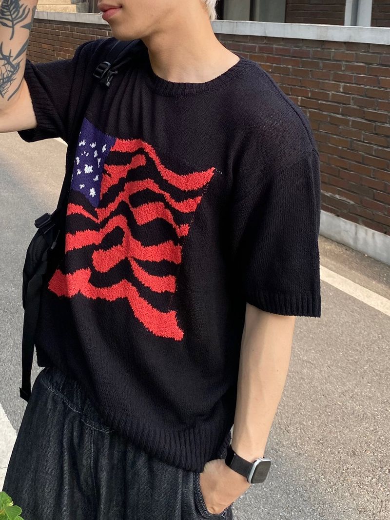 USA Round short sleeve knit 3