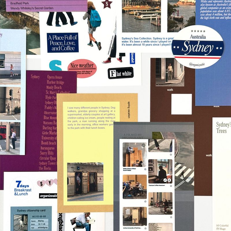 oab sydney pack / scrap sticker set