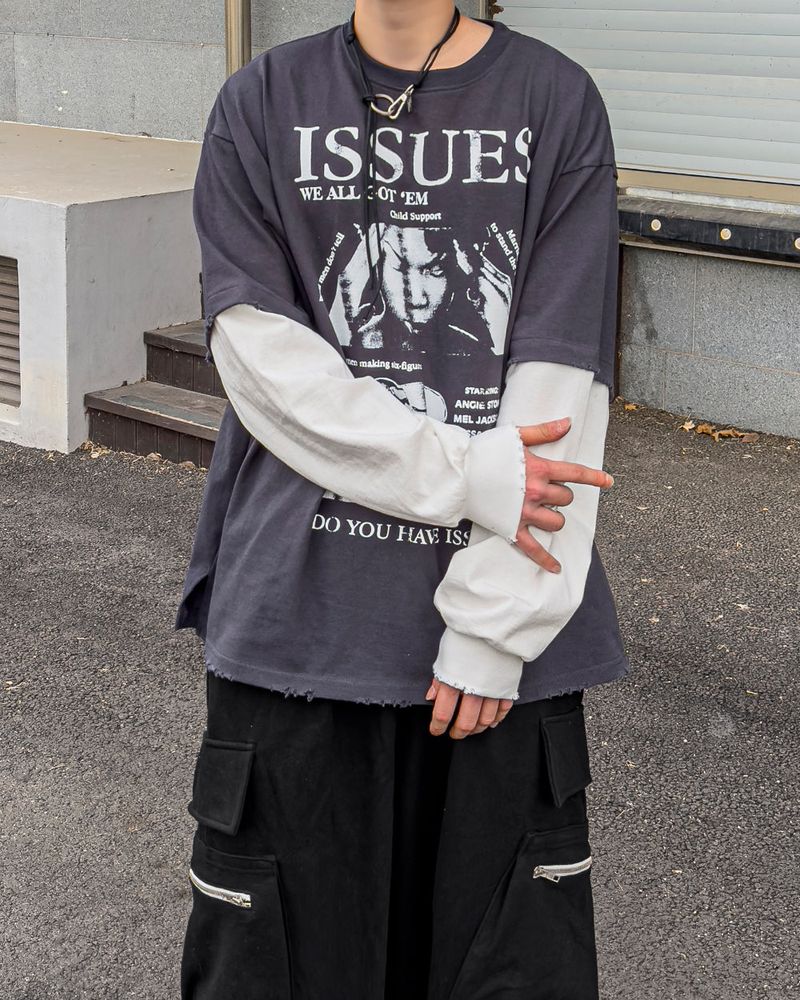 Issue Layered Color-Blocked Oversized Long Sleeve