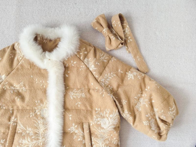 Ribbon Fur Trimming Duck Down Jacket