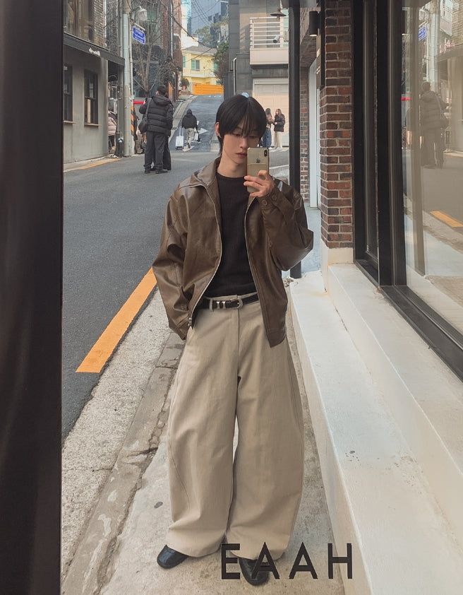 Arc Curved Wide Cotton Pants
