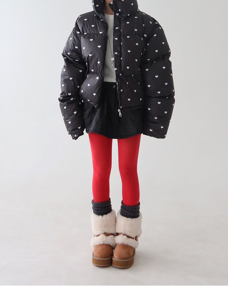 Heart crop short padded coat