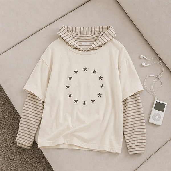 hijjoo（ハイチュー）の「Avant-fit* Lamel Pattern Layered Hoodie (4 colors)（Tops）」