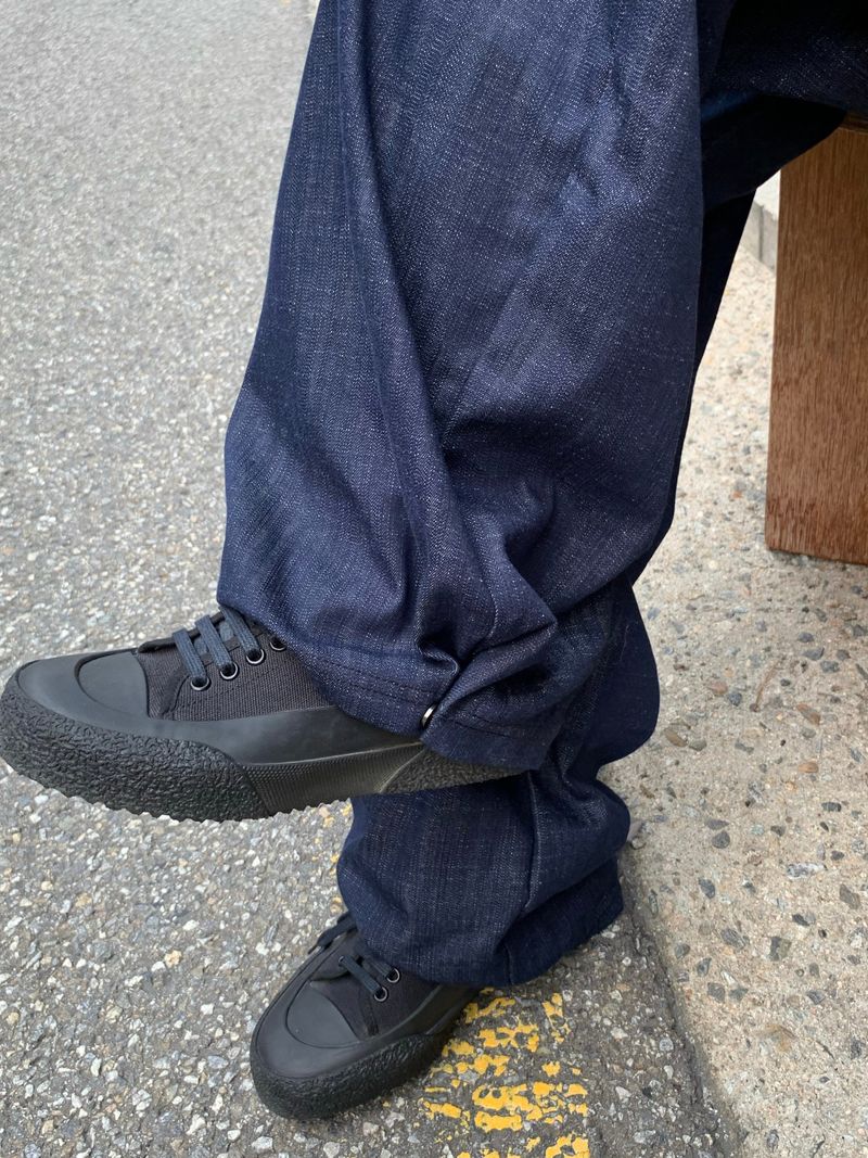 Snap Non-Fade Denim String Wide Pants (2 colors)