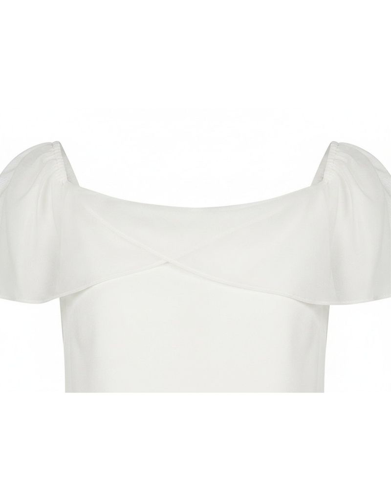 Muren Sheer Off-Shoulder Layered Blouse Black