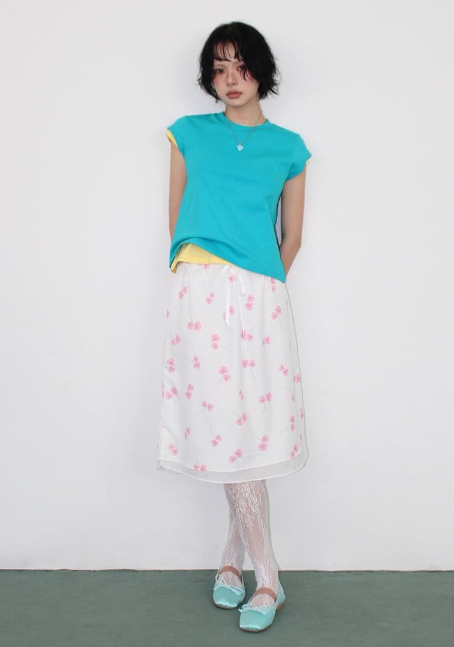BLOOM LAYERED MIDI SKIRT