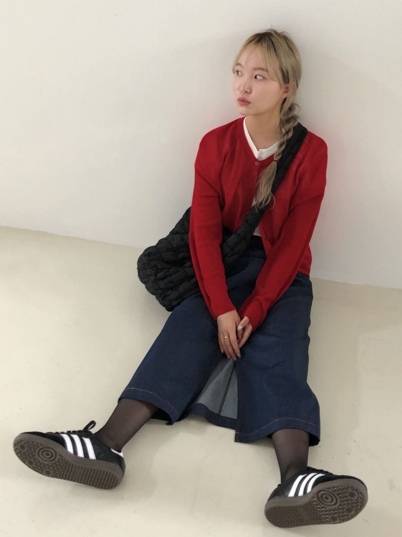 Picnic denim long skirt 