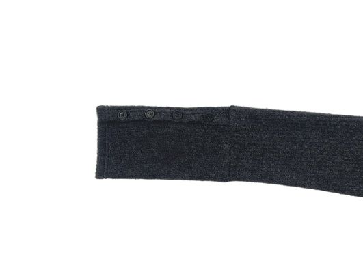 [Fleece/Sleeves Button] Rambo Brushed High Neck Ribbed Button Hood Knit