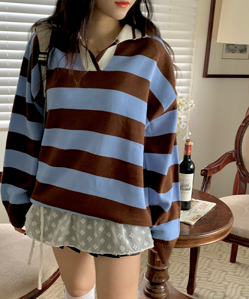Bold Stripe Collar Knit
