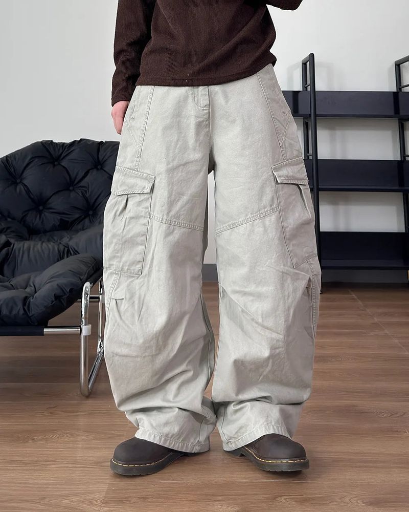 Cerne Dying Washed Curved Cargo Pants