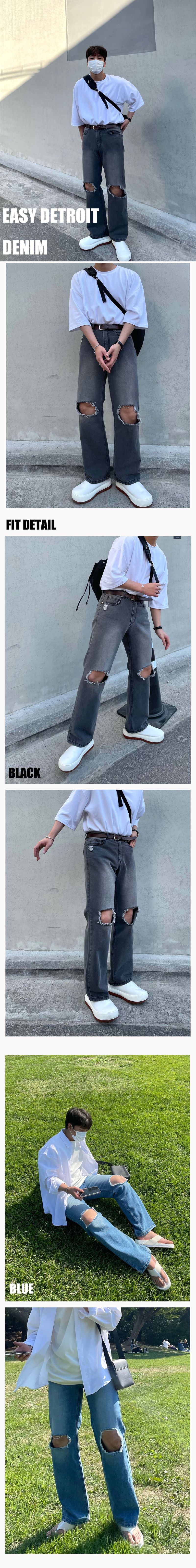 EASY DETROYED DENIM PANTS(2COLOR)