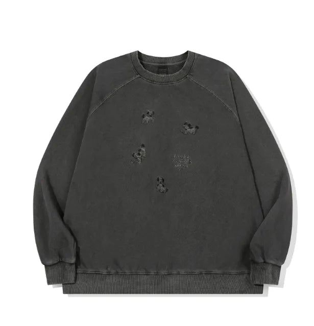 26FW★ Happy Puppy Patch Pigment Raglan Sweatshirt