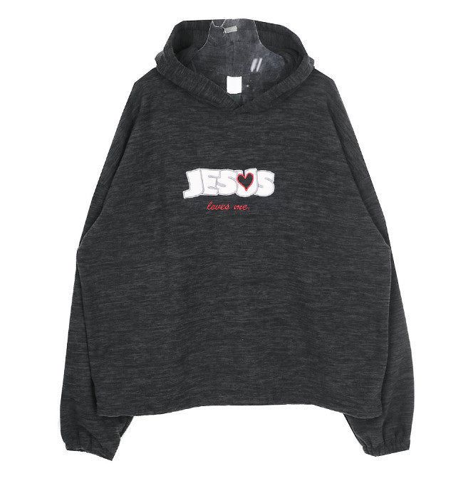 No.0908 JESUS napping string hood-T