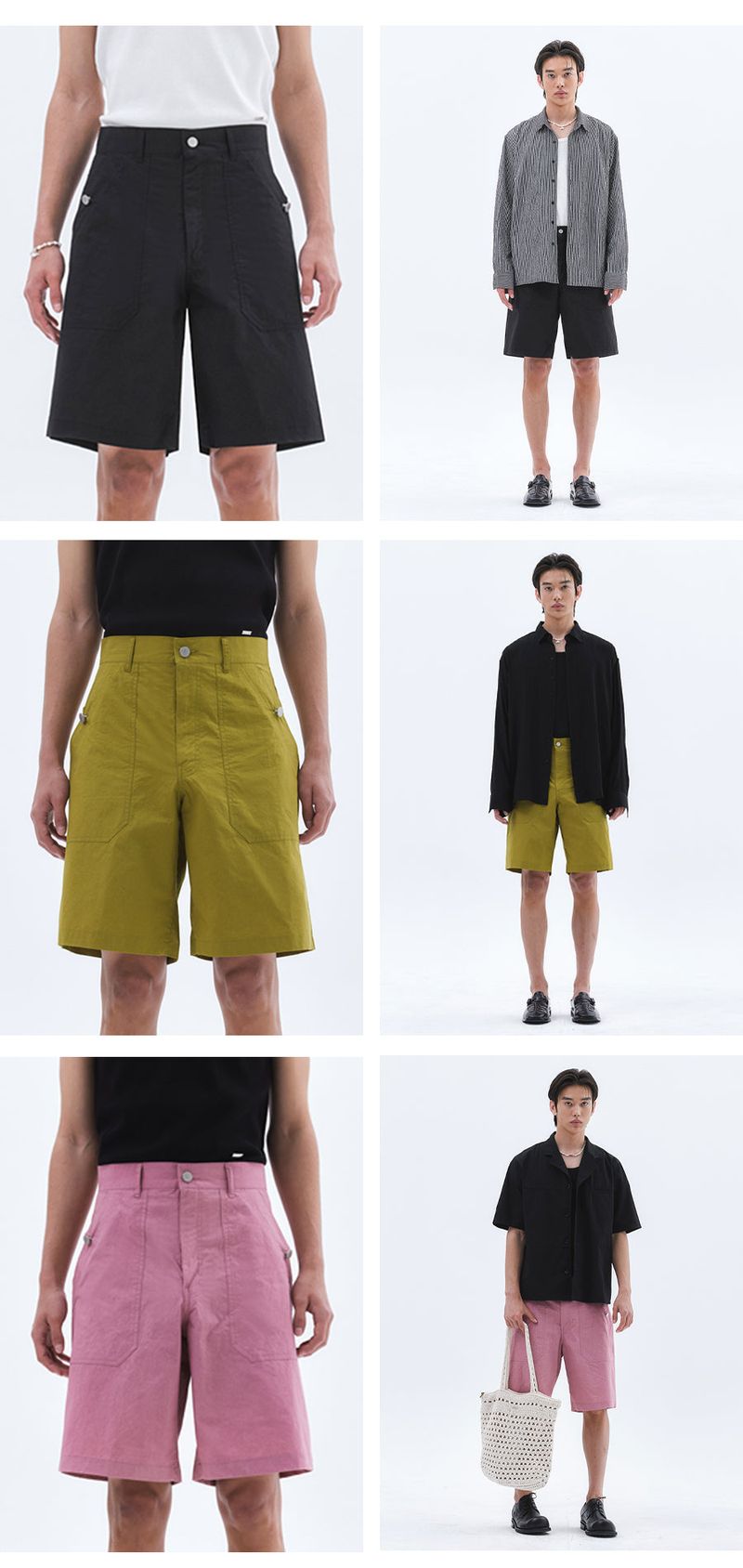 Washed Cotton Fatigue Bermuda Pants_Pink  