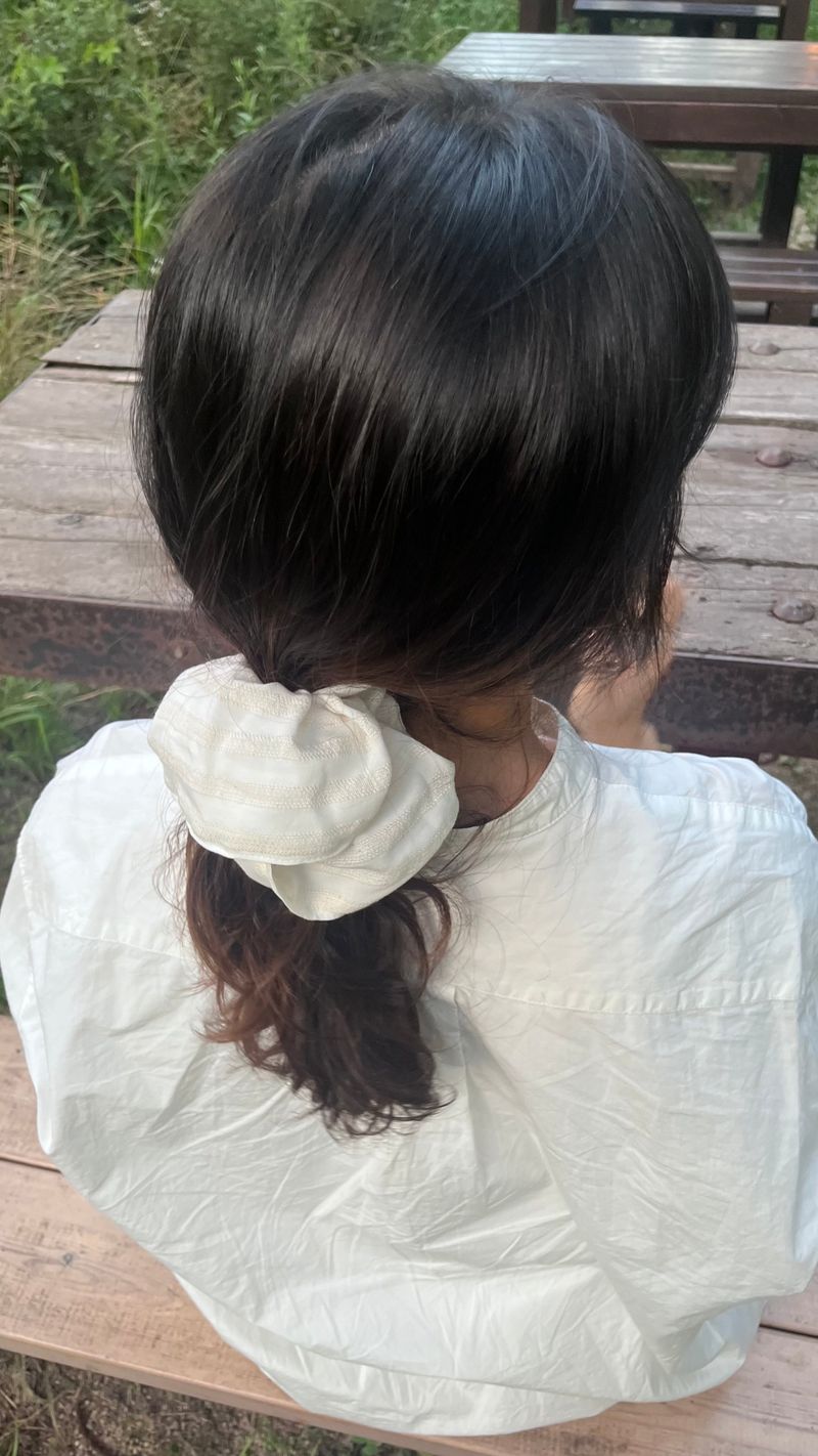 Vintage Hair Ruffle - Milk Stripe (Wide)