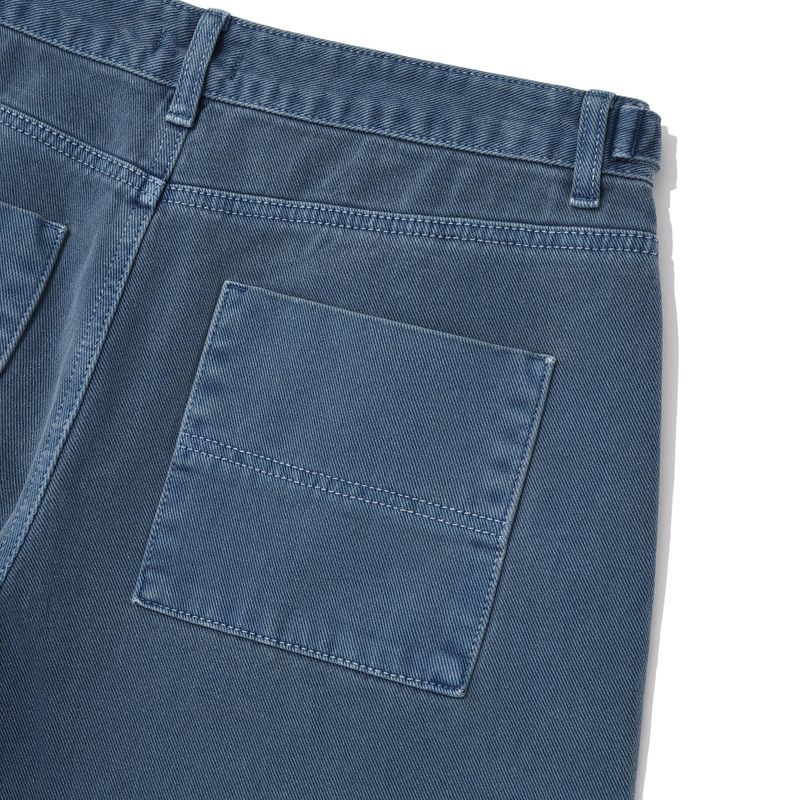 Latch tapered twill pants / Washed blue