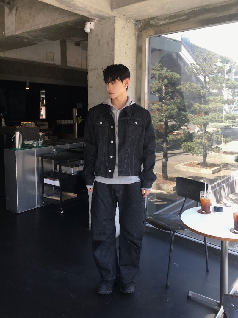 [SET] Aubert Non-Faded Wrap Denim Jacket 2C
