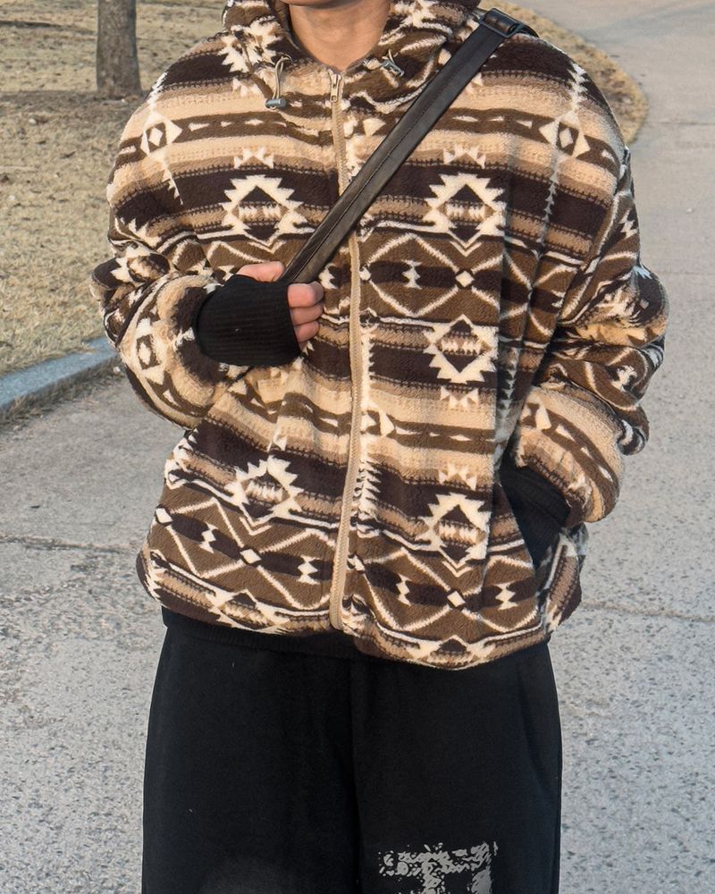 Elk Nordic Shearling Hood Jumper