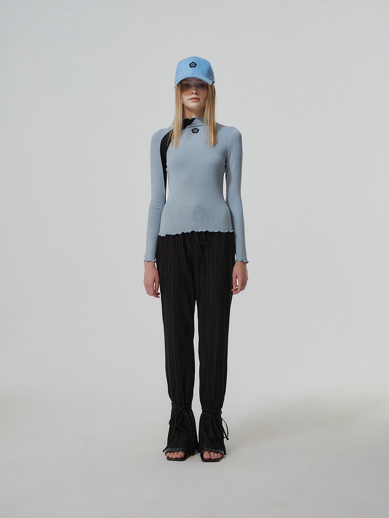 PLEATS ANKLE STRAP PANTS (2 COLOR)