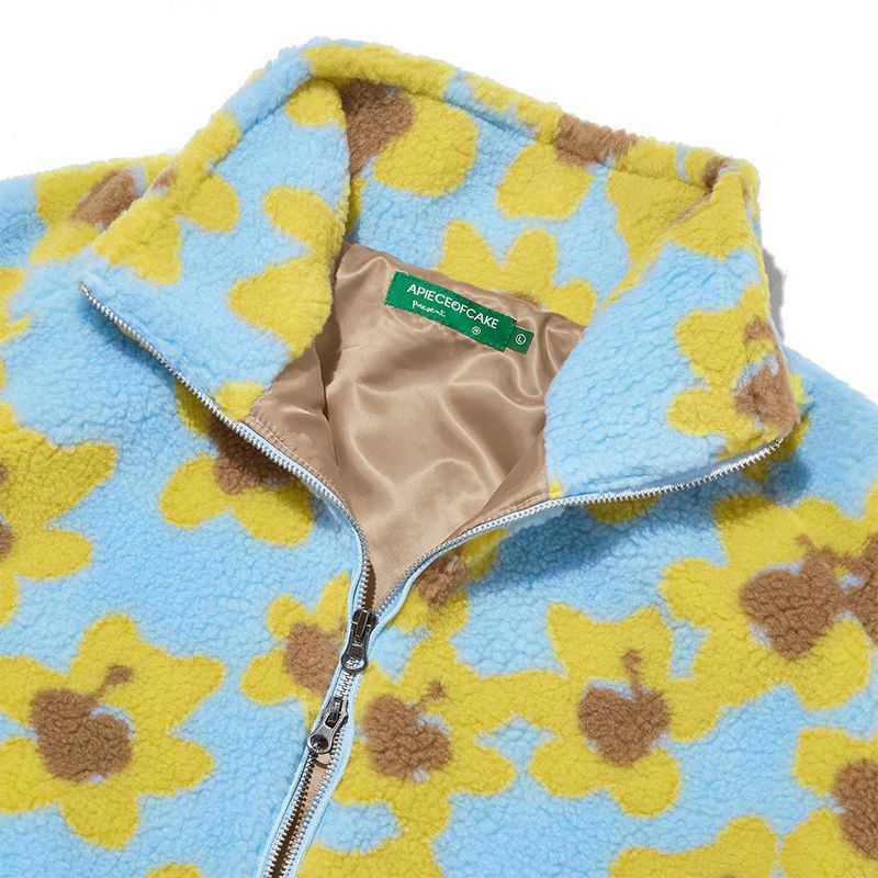 Flower Bear Fluffy Jacket_Sky Blue