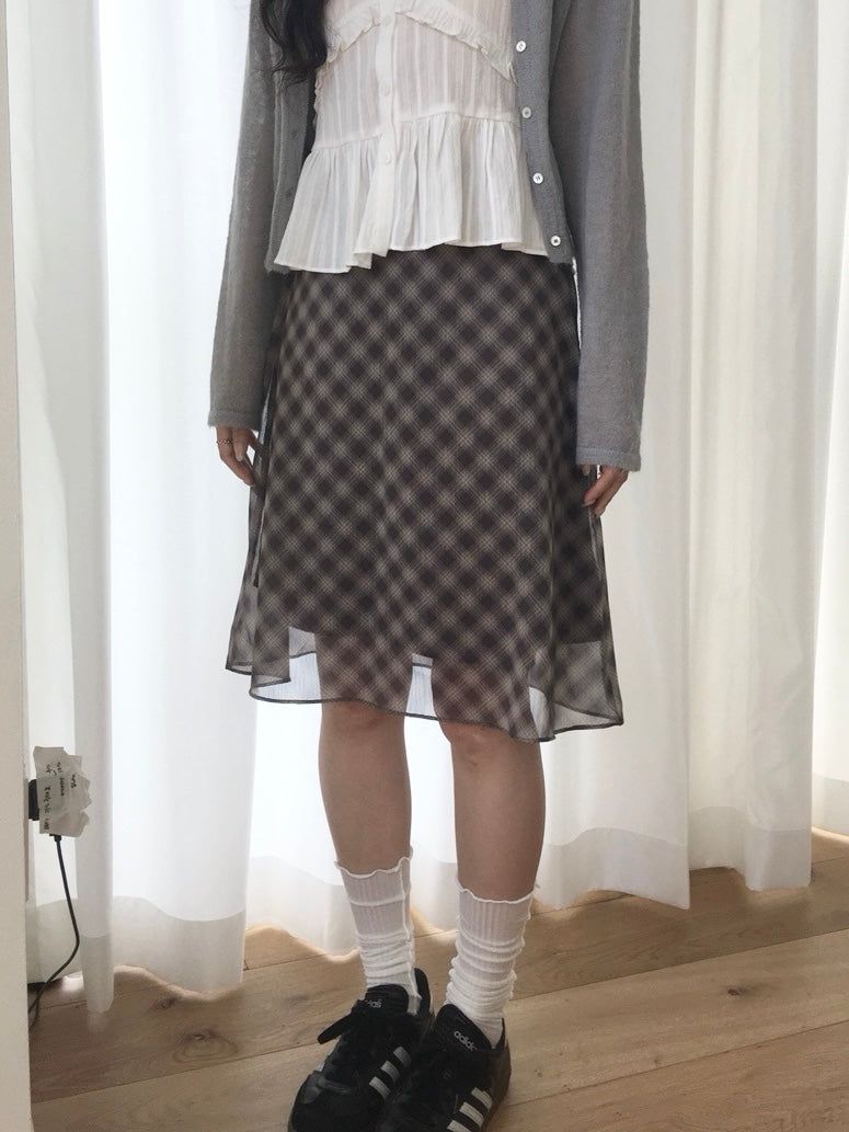 Plaid Midi Skirt