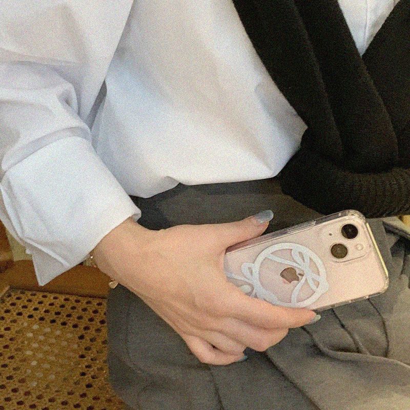 LUCKYDIP（ラッキーディップ）の「[MADE] [magsafe] balletcore double ribbon jell hard case - blue（Smartphone Accessories）」