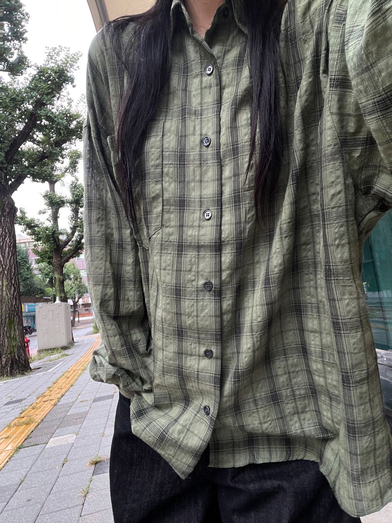 Oa Rinkle Checkered Long Sleeve Shirt