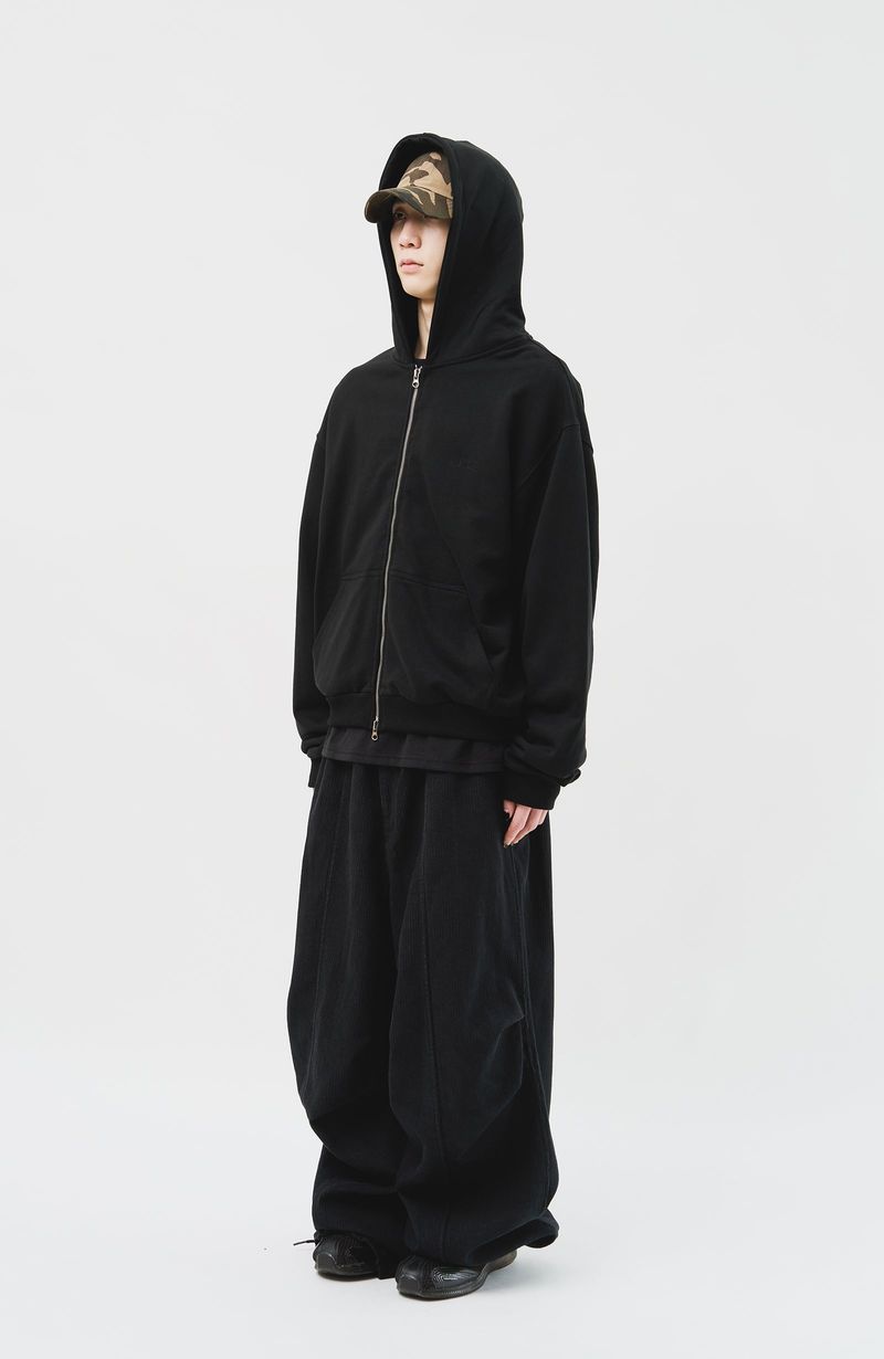 (MADE) neWave Short Zip Hoodie_Black