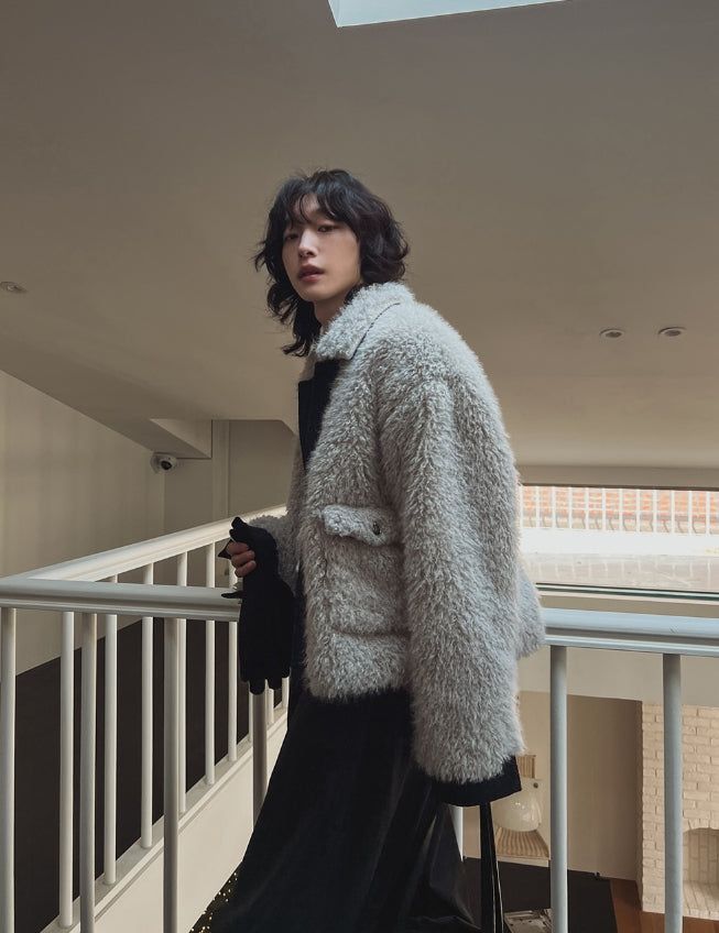 Superior tweed fur jacket