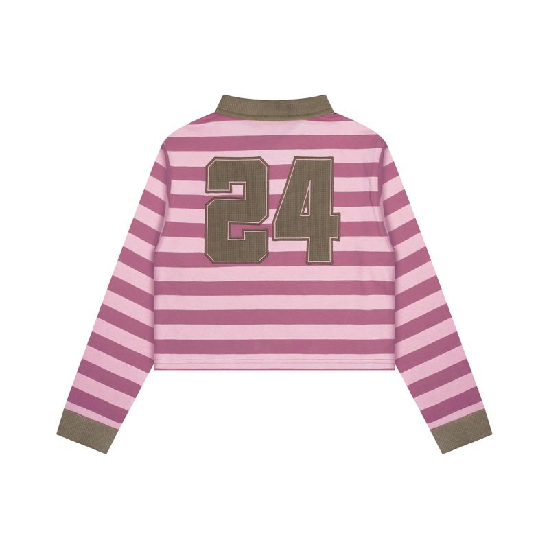 XTONZ（エクストンズ）の「WXT046 Canon Crop Rugby T-Shirt (PINK)（Tops）」