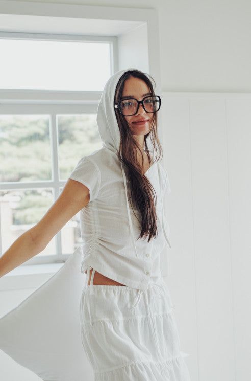 Hoodie String Shirts (WHITE)