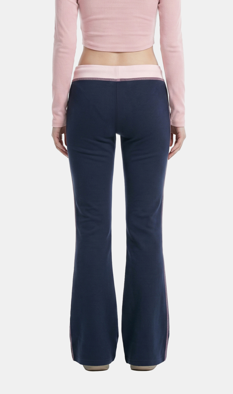 Kaia Contrast Stitch Flare Pants