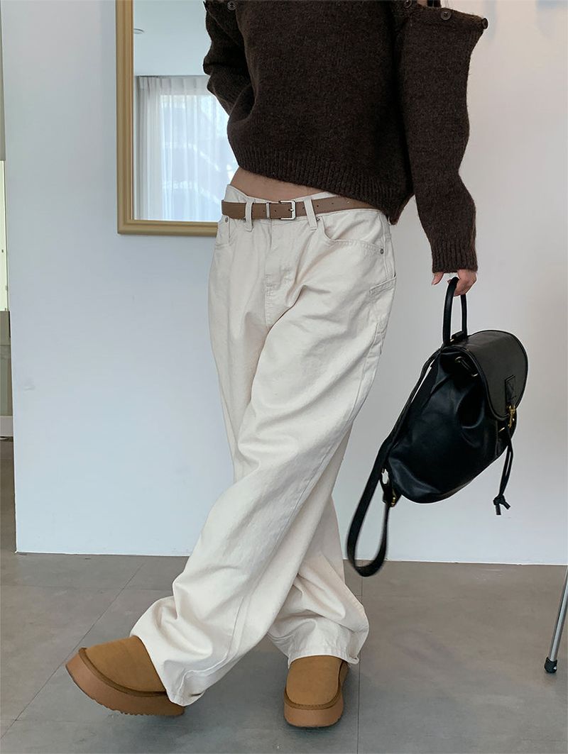 TURN POCKET WIDE COTTON PANTS (2C)