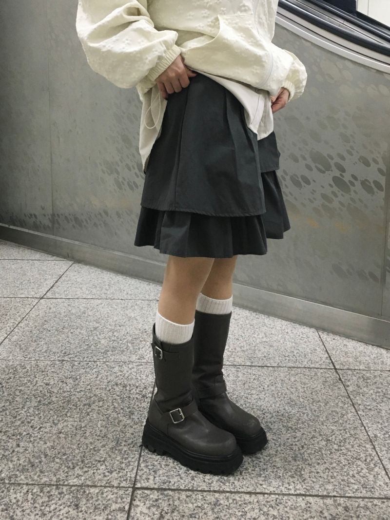 Mute Unbalanced Layered Skirt (3c)