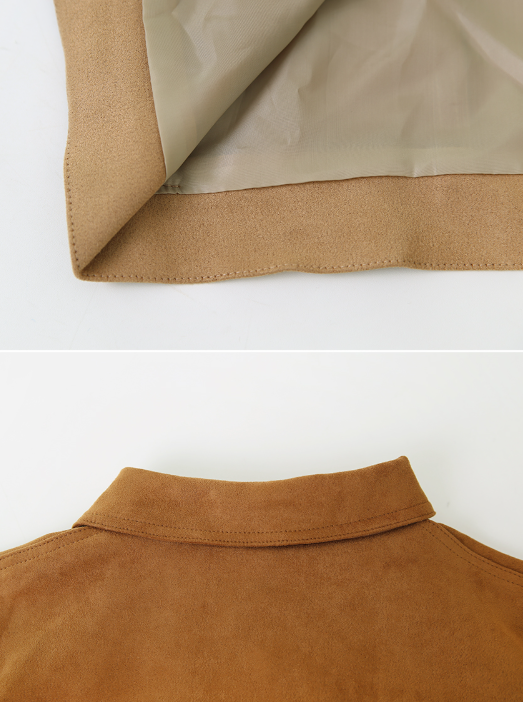 #Autumn Suede Collar Crop Jacket (4color)