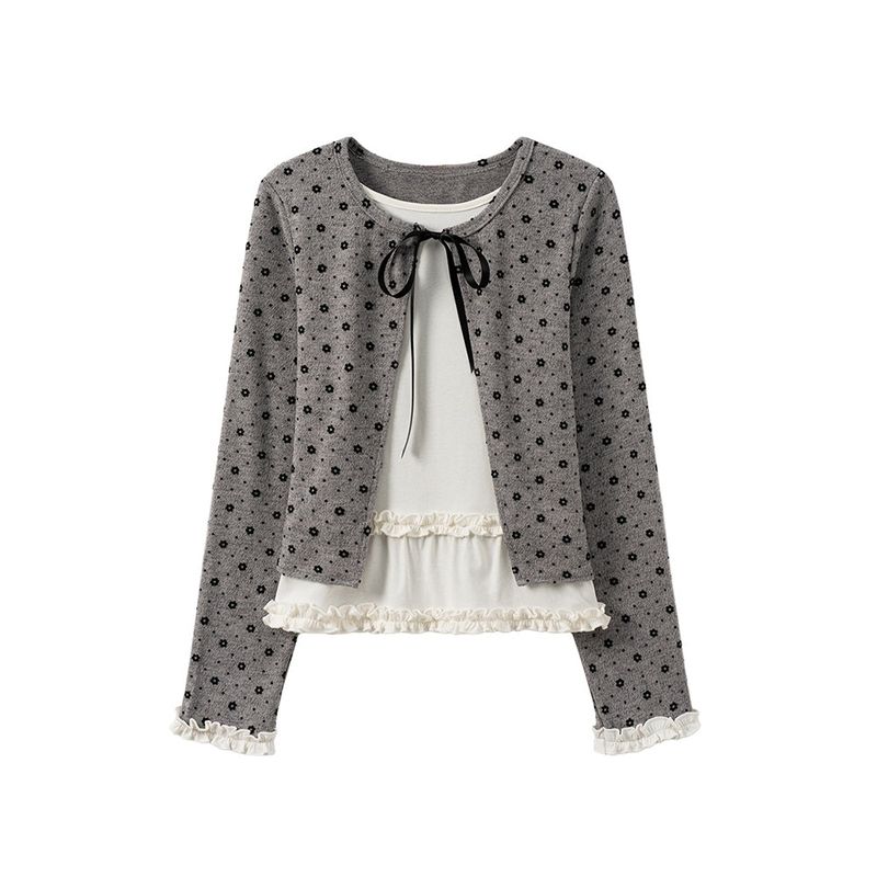 Cozy&Kitsch（コージーアンドキッチ）の「Daisy Ribbon Layered Cardigan 233427365（Tops）」
